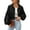 Black, variant on Women's Long Sleeve Crop Jacket Soft JacketsTravel Corduroy Fashion Button Drop Shoulder Outerwear Brown Large