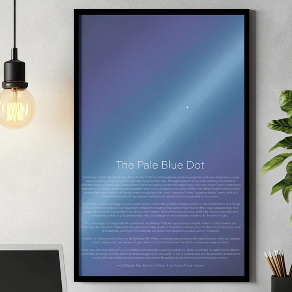 The Pale Blue Dot – Carl Sagan Inspired Wall Art, Space Poster, Astronomy Print, Unframed Poster Size 12x18