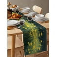 thumbnail image 6 of Spring Floral Table Runner 48 Inches, Modern Oil Painting Yellow Green Botanical Bed Runner Dresser Scarves Tabletop for Indoor Outdoor Parties/Ceremony/Banquet, 13" x 48", 6 of 8