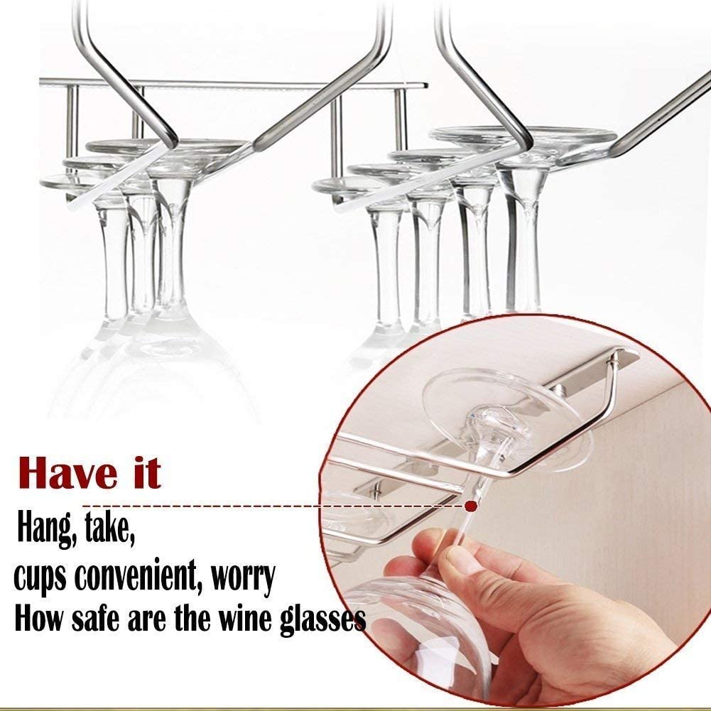 SEENDA Wine Glass Rack,Under Wine Glass Holder Stainless Steel