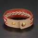 thumbnail image 3 of Pulsera de mujer hecha a mano, accesorio, brazalete trenzado multicapa rojo con hebilla de presión, 3 of 3