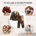 thumbnail image 7 of Honeii Prairie Meditating Lion print Women's Pajama Sets Long Sleeve Button Down Sleepwear Nightwear Soft Pjs Lounge Sets-Large, 7 of 7
