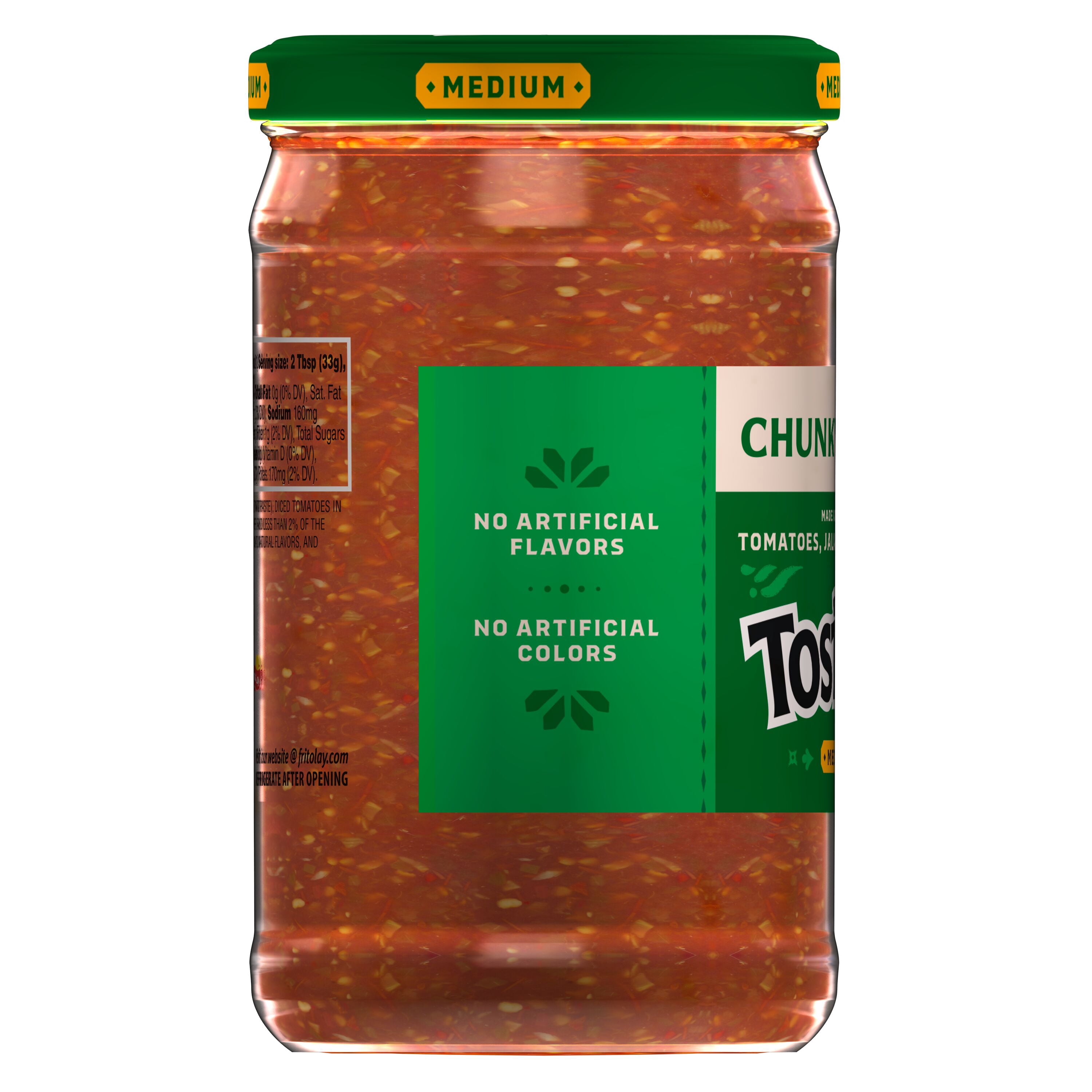 (3 pack) Tostitos Medium Chunky Salsa, No Artificial Colors, No Artificial Flavors, 24 oz Jar