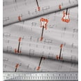 thumbnail image 2 of Soimoi Gray Georgette Viscose Fabric Notes & Guitar Musical Instrument Print Fabric by Yard 42 Inch Wide, 2 of 5