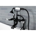 thumbnail image 2 of Kingston Brass AE103T0WLL Wilshire Three-Handle 2-Hole Deck-Mount Clawfoot Tub Faucet with Hand Shower in Matte Black, 2 of 8