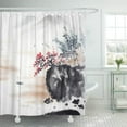 thumbnail image 1 of ZY-suttom Art Landscape Painting ese Ink Background Brush Drawing View Shower Curtain 66x72 inch, 1 of 1