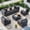Dark Grey, variant on MRUAKA 5 Pieces Patio Conversation Set, Outdoor Sectional PE Rattan Wicker Furniture Seat,Dark Gray