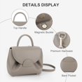 thumbnail image 4 of Bolso pequeño con asa superior y bandolera para mujer, de lujo, de piel sintética, bandolera, Gris, 4 of 5