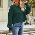 thumbnail image 4 of YOTMKGDO Pullover Sweaters Sweaters For Women Autumn Winter Loose Short Cotton Fashion Long Sleeved Crew Neck Sweater O Neck, Sizes XS-XL, 4 of 5