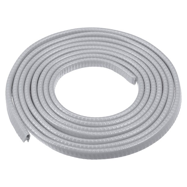 Protector de borde de puerta de coche de goma en forma de U de 10 pies, tira de sellado multifuncional, protección para coche, camión, ATV, barco, sin pegamento, gris