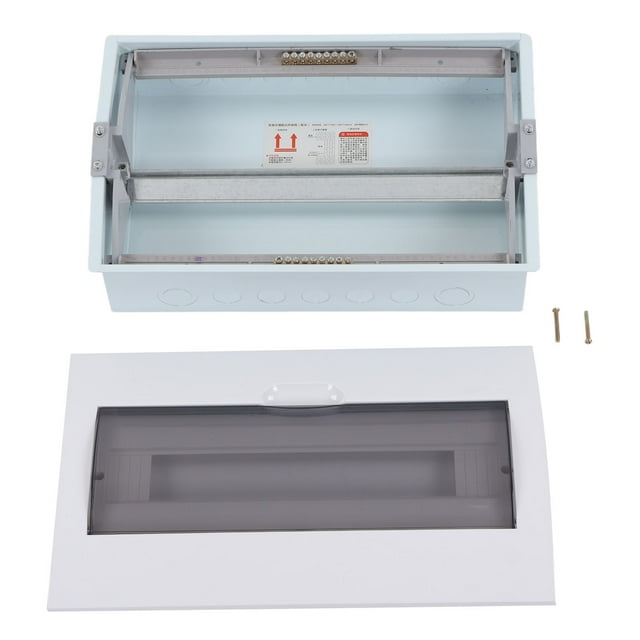 Circuit Breaker Box, Embedded DIN Rail Installation 18 Way Distribution Box Iron Space Saving For Communication Equipment