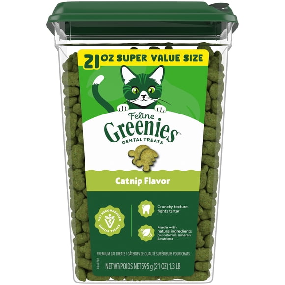 Premios dentales para gatos adultos Greenies sabor catnip, 595 g, envase