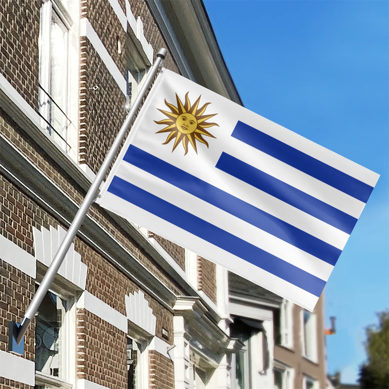 Livetty Double Sided 3 layers Flags 4x6 Ft Uruguay Flags Banner for Yard Decoration Garden Display For World Soccer Play