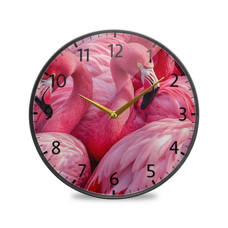 BZSMCE Wall Clock Acrylic Size:9.5*9.5in/11.9*11.9in Pink Paradise Design Pattern Clock