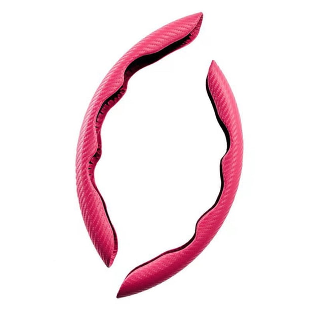 Embellecedor de marco para volante de coche, pegatina de decoración para camión y automóvil, Kit Interior antideslizante Universal, rojo de Automoción decorativa y accesorios Fibra de Carbono Rosa
