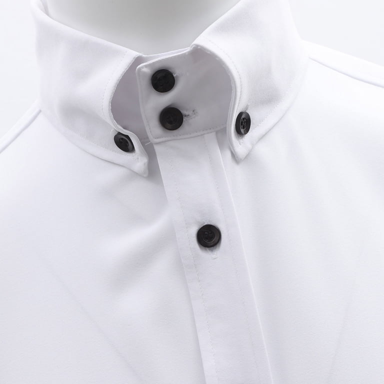 Mens Banded Collar Dress Shirt Long Sleeve Button Down Slim Fit Stretch  Business Casual Solid Color Comfort Office Wear Fall Minimalist Essential -  Walmart.com