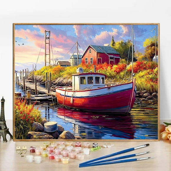 JYLMOOD Paint by Numbers Kit for Unisex Adults Beginner with Full Accessories, Easy Oil Painting Kits On Colored Canvas, 16x20in, Relaxing Art Craft
