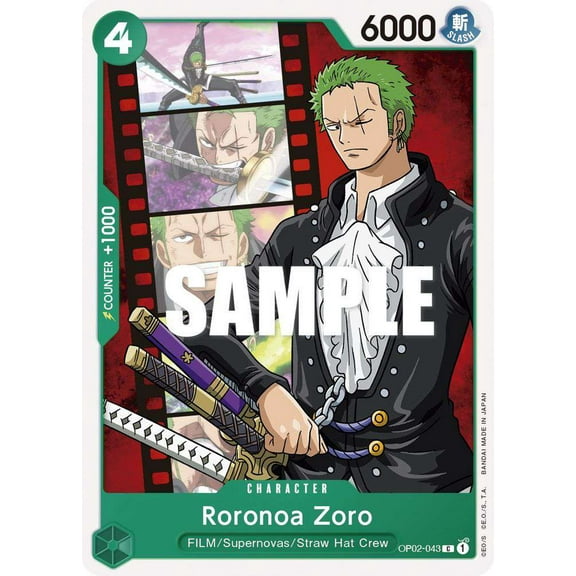 One Piece Paramount War Common Roronoa Zoro OP02-043