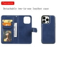 thumbnail image 4 of Allytech iPhone 13 Pro Case Wallet, Premium PU Leather Detachable Magntic Back Cover Shell Shockproof Protective Kickstand Cards Holder Wallet Cover for Apple iPhone 13 Pro 6.1", Blue, 4 of 8