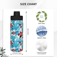 thumbnail image 3 of KLL Hawaiian Style Pattern 18oz Insulated Water Bottle, Stainless Steel Sports Water Cup Flask with Spout and Handle Lid for Sports Travel Car& School, 3 of 7