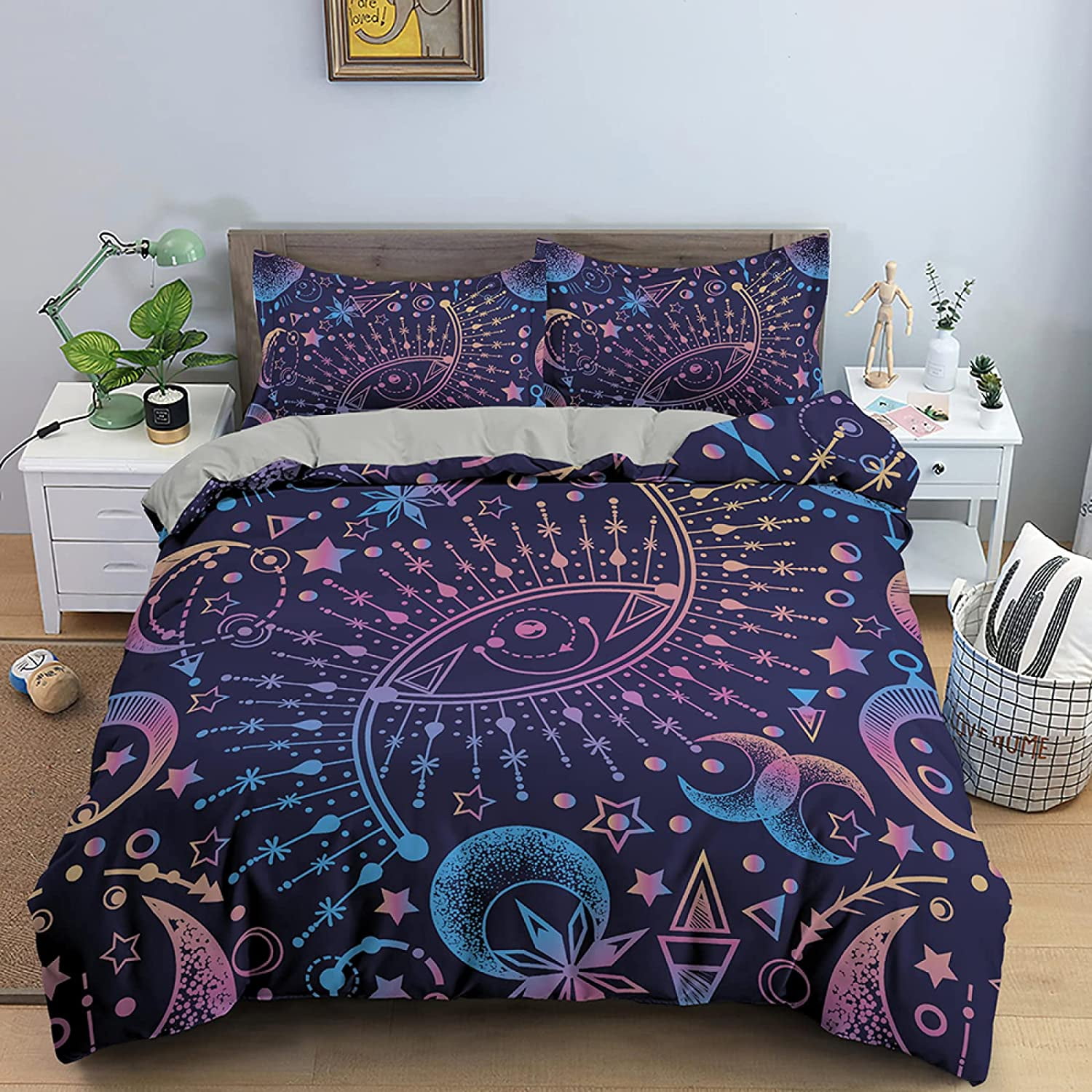 Cpdd 3d Print Duvet Cover Queen Purple Moon Premium Microfiber Queen Duvet Cover 2 Pillowcases 20 X 26