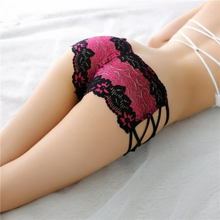 

Women s Bow Lace Sexy Strappy Underwear Jacquard Low Waist Ladies Panties