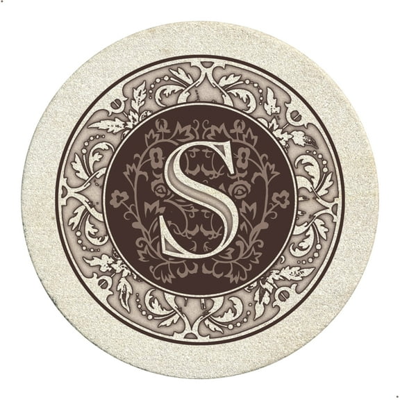 Thirstystone 4-Pack Monogram Letter "S" Natural Sandstone Coasters
