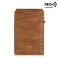 thumbnail image 6 of Men's Slim Wallet with RFID Blocking - Minimalist Front Pocket Leather Card Holder with Money Clip, 4-Color Options, 6 of 13