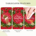 thumbnail image 4 of Christmas Tablecloth Round 60 Inch Christmas Wreath with Garland Tablecloth Red Table Cover for Dining Kitchen Holiday Party Picnic Home Decor, 4 of 6