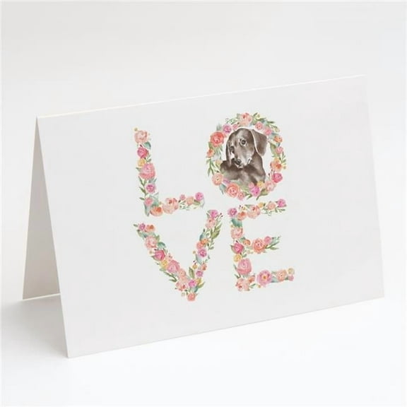 Dachshund #11 LOVE Greeting Cards and Envelopes Pack of 8 7 in x 5 in