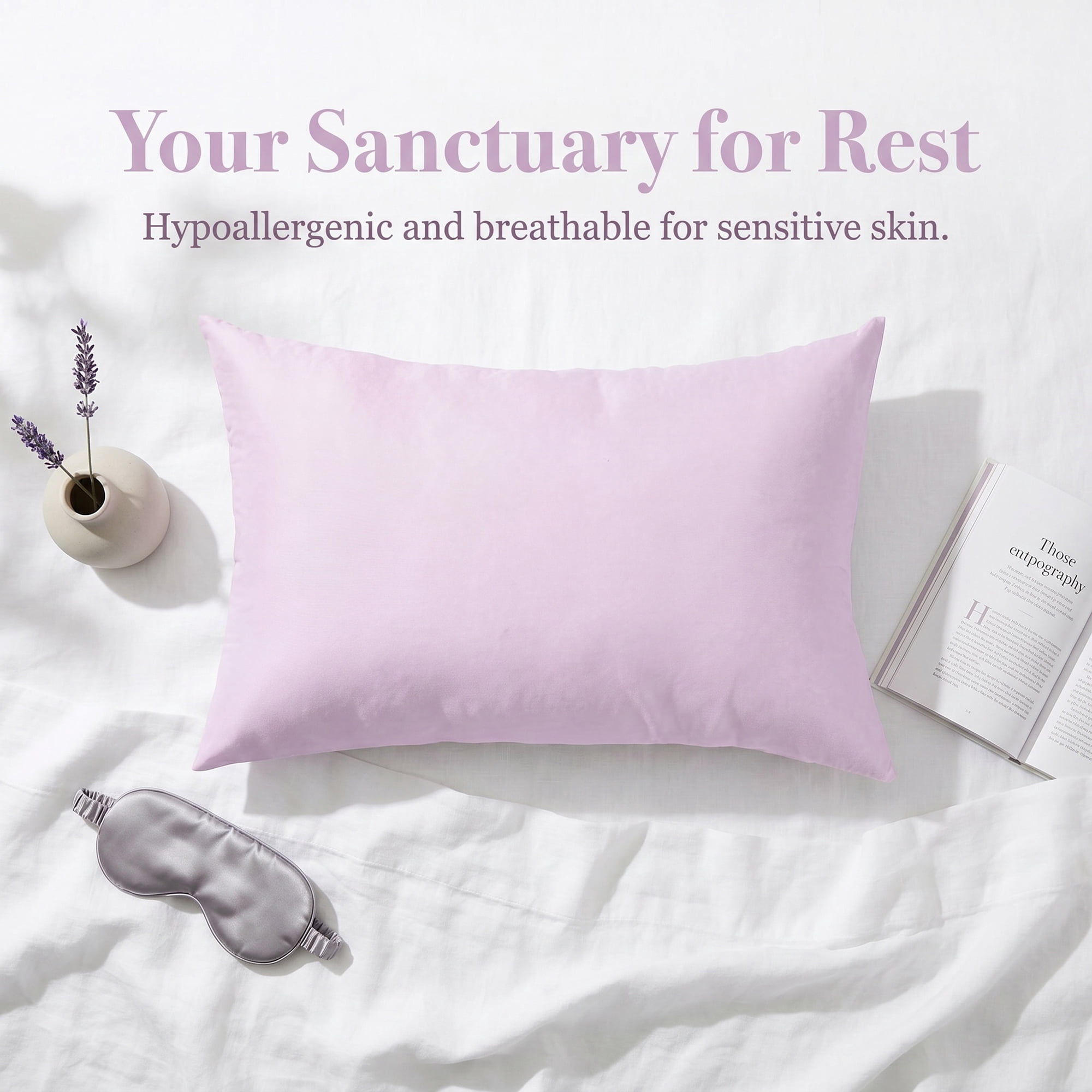 Unique Bargains Soft Waterproof Standard Size Zippered Pillow Protector Light Pink