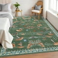 thumbnail image 3 of Garvee 5'x7' Modern Insect Floral Print Area Rug Washable Rugs, Stain-Resistant Non Slip Rug Foldable Indoor Carpet Low Pile Floor Mat for Living Room Bedroom Home Decor, Green, 3 of 7