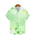 thumbnail image 5 of PiGOGI Men's Holiday themed Short Sleeve Button Down Shirt Casual Turndown Collar St Patricks Blouse Mint Green XL, 5 of 5
