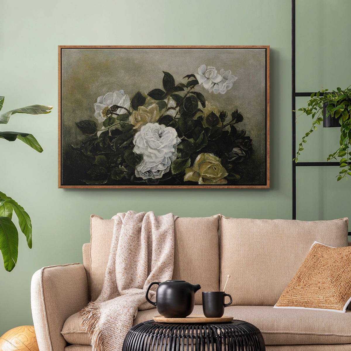 Vintage Landscape-CCLVII By Wexford Home Framed in Walnut Wood Gallery Wrapped Canvas 25 in. x 37 in.