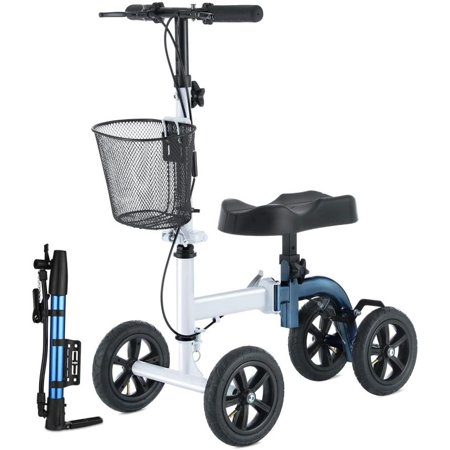 Knee Walker Scooter All Terrain Adjustable 4Wheel W/Knee Support Includes Basket