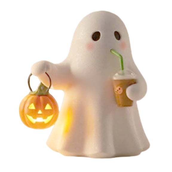 Halloween Decorations Desktop Ornament Resin Figurine With Pumpkin And Drink For Indoor Home Party Decoration Desktop Ornament Home Decor