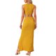 thumbnail image 3 of Conjunto de falda casual para mujer INSPIRE CHIC de 2 piezas, top sin mangas, falda con abertura y lazo, color amarillo, 3 of 5