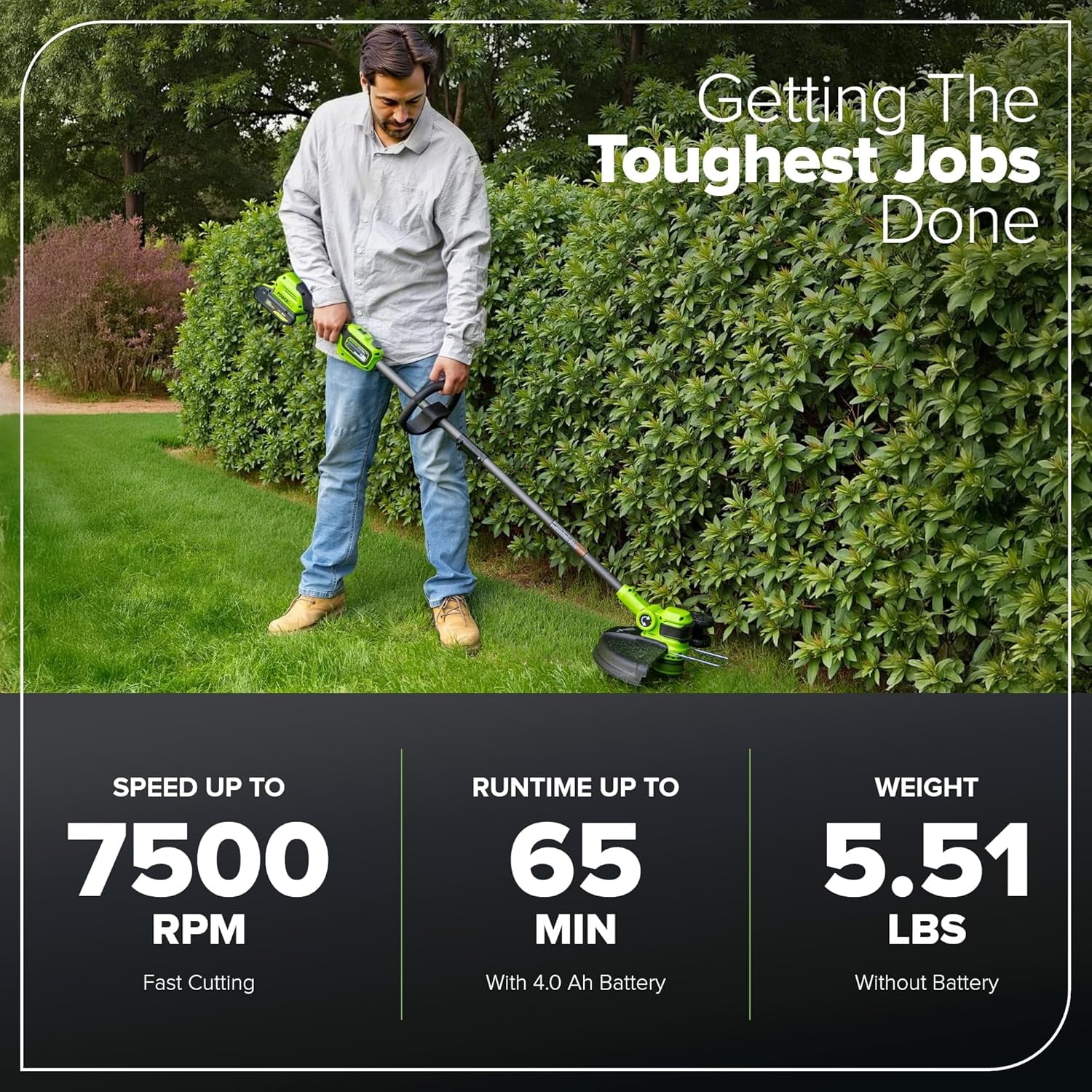 Greenworks24V 13" BL String Trimmer/Edger Kit