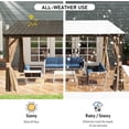 thumbnail image 6 of Domi 10x14FT Lean to Gazebo, Outdoor Hardtop Wall Mounted Heavy Duty Canopy with Sloping Galvanized Steel Roof, Aluminum Frame Mounted Gazebo, Netting and Curtain Included for Deck, Porch, Backyard, 6 of 8