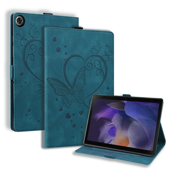 Allytechgroup Premium iPad Air 11 Case 2024 - Slim Fit Shockproof and Drop Protective Flip Case - Heart and Butterfly Embossed - Ideal for Apple iPad Air 11 Inch 2024, Blue
