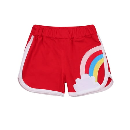 

LisenraIn Toddler Kids Baby Boy Girl Elastic Waist Rainbow Shorts Bottom