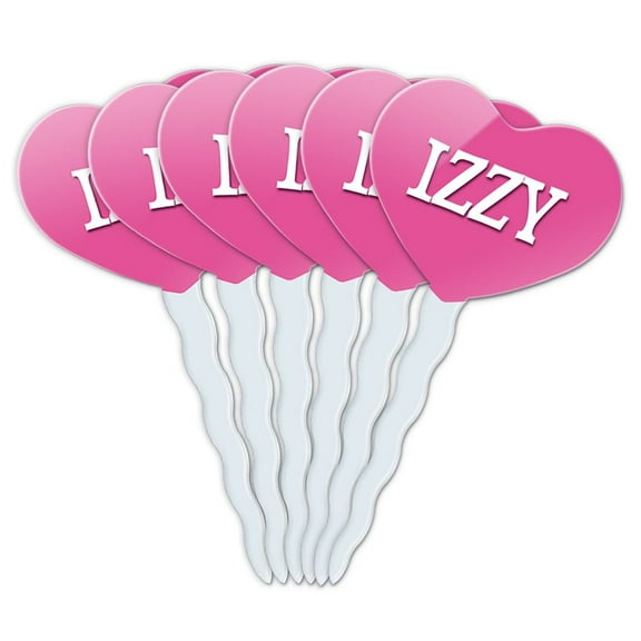 Izzy Heart Love Cupcake Picks Toppers - Set of 6