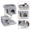 thumbnail image 6 of Alden Design 33.5"H Multilevel Small Space Cat Tree with Condos, Light Gray, 6 of 9
