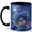 Black, variant on Moonlit Forest Cottage 11oz Ceramic Mug, Blue Woodland Night Art