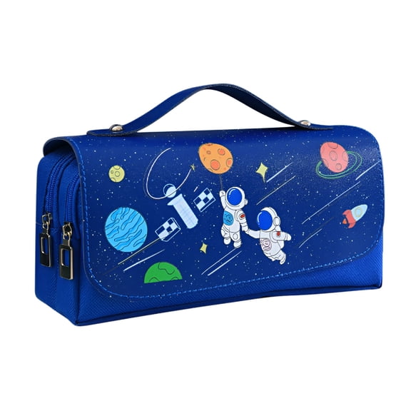 CCOCC 2026 New Astronaut Pencil Case,Space Pencil Box Galaxy Pencil Case Astronaut Pencil Punch Cartoon Pencil Holders Large Capacity Storage Pencil Box with Compartments