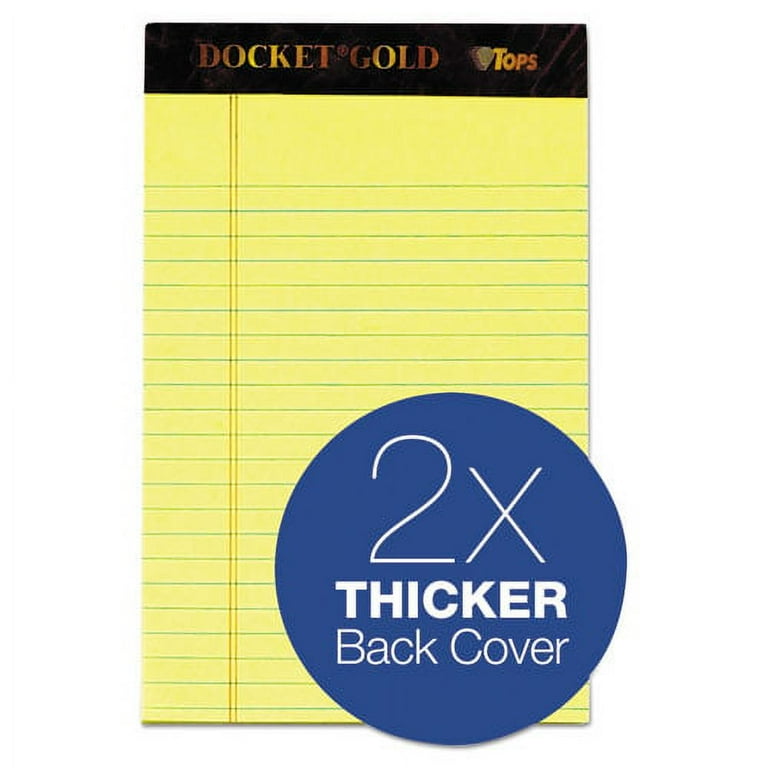 Docket Gold Ruled Perforated Pads, Narrow Rule, 50 Canary-Yellow 5 x 8 Sheets, 12/Pack Docket Gold Ruled Perforated Pads, Narrow Rule, 50 Canary-Yellow 5 x 8 Sheets, 12/Pack
