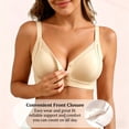 thumbnail image 2 of Easy Front Closure Wireless Bra for Seniors & Mothers, Lifting Jelly Support Bra, Seamless Side-Smoothing Minimizer Bralette, Sizes S-XL, 2 of 7
