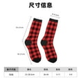 thumbnail image 3 of Honeii Buffalo Plaid Red Black Print Adult Socks,Crew Socks,Casual Calf Socks,Daily Wear Socks for Men & Women, Perfect for Sports, Casual and Everyday Use, 3 of 6