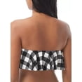 thumbnail image 2 of Kate Spade New York BLACK Ruffled Printed Bandeau Bikini Swim Top, US X-Small, 2 of 3
