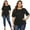 Black, variant on RYDCOT Summer Women Casual Plus Size Short Sleeve T Shirt Top Blouse Black